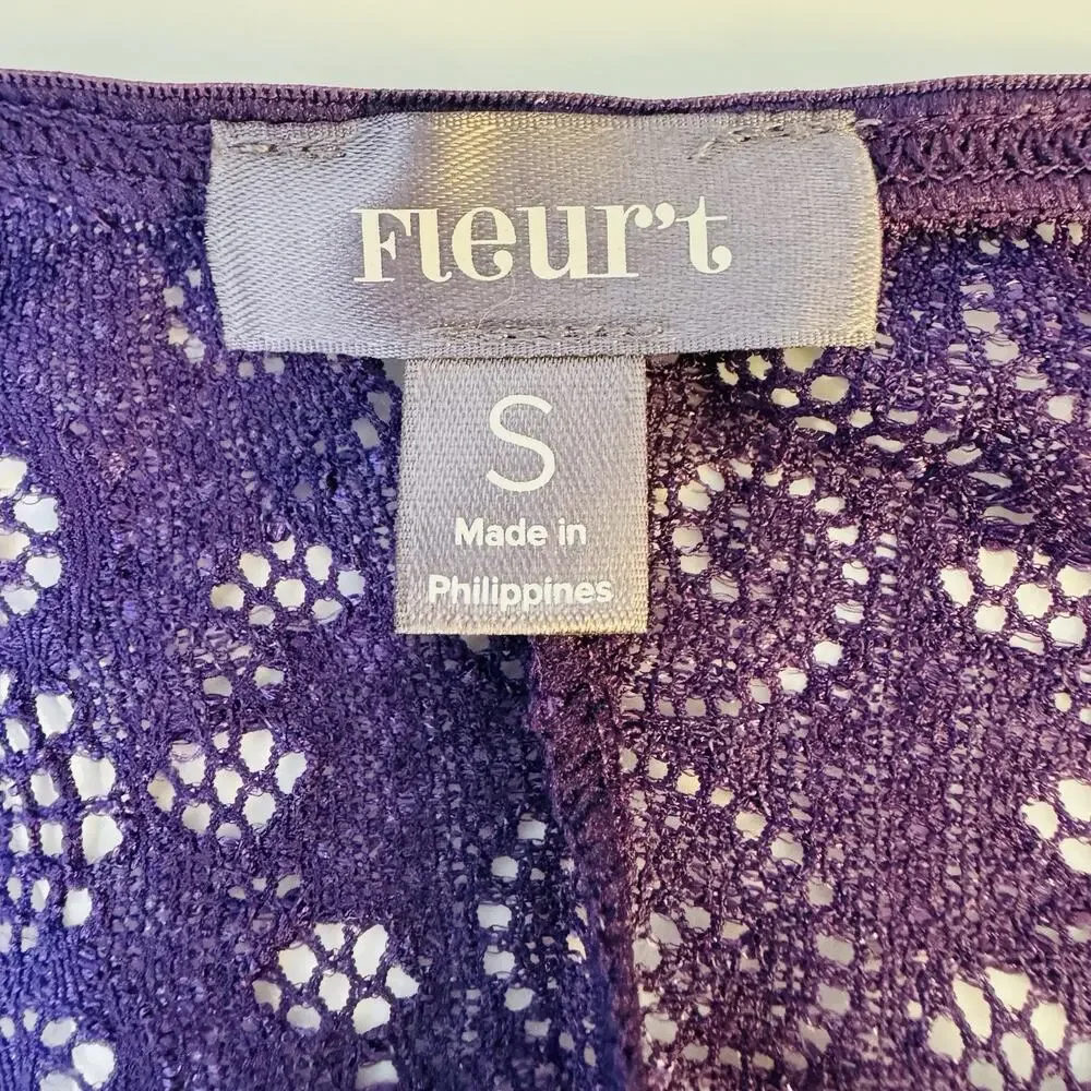 NEW Fleur't Belle Epoque SM Lace Back Stretch Dress Chemise Pinot Purple‎ Fairy